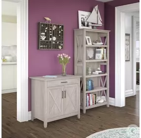 Key West Washed Gray 5 Shelf Bookcase