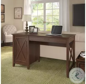 Key West Bing Cherry 54" Computer Desk With Keyboard Tray And Storage