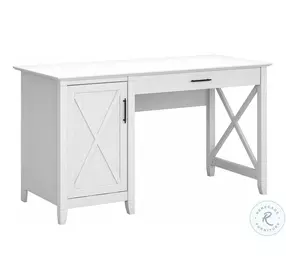 Key West Pure White Oak 54" Home Office Set with Keyboard Tray and Storage