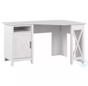 Key West Pure White Oak 54" Corner Computer Home Office Set with Storage