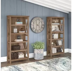 Key West Reclaimed Pine 2 Piece Bookcase Set