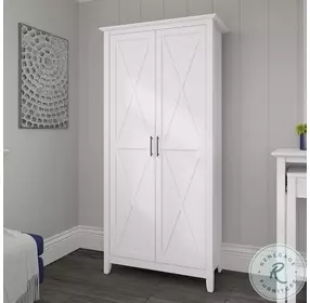 Key West Pure White Oak Tall Storage Cabinet with Doors