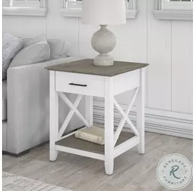 Key West Pure White and Shiplap Gray End Table