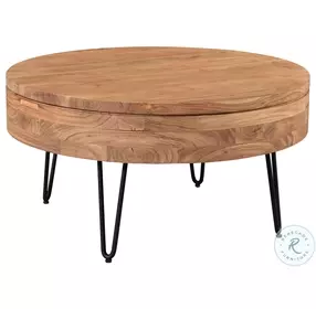 Privado Acacia Natural And Black Storage Occasional Table Set