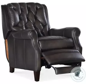 Sawyer Grey Leather Press Back Recliner