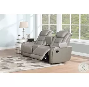 Breckenridge Light Gray Dual Reclining 73" Console Loveseat