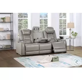 Breckenridge Light Gray Power Reclining Living Room Set Power Headrest And Footrest