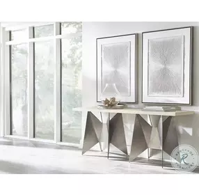 Solaria Dune And Shiny Nickel Console Table