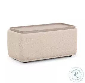 Sylvie Cream Boucle Ottoman Table
