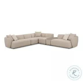 Sylvie Cream Boucle 6 Piece Large Sectional