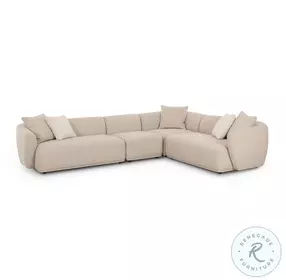 Sylvie Cream Boucle 4 Piece Sectional