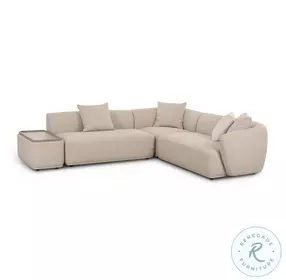 Sylvie Cream Boucle 4 Piece LAF Chaise Sectional