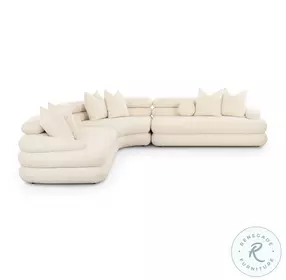 Lulu Cream Boucle Modular Curved Sectional