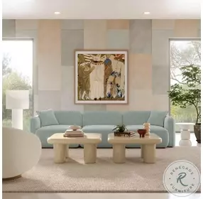 Travie Sea Foam Performance Corduroy Velvet Modular 112" Sofa