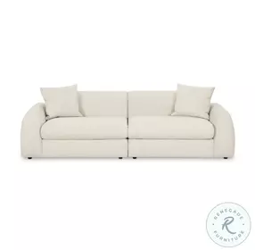 Kourtney Cream Faux Mohair 100" Sofa