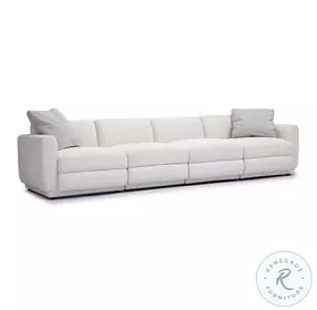 Perry Cream Chenille Modular Long 124" Sofa