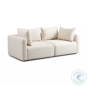 Hangover Cream Heavy Textured Fabric 81" Loveseat