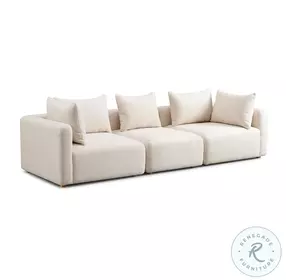 Hangover Cream Heavy Textured Fabric 112" Sofa