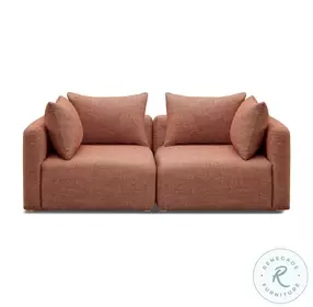 Hangover Sedona Red Textured Fabric Loveseat