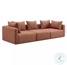 Hangover Sedona Red Textured Fabric 112" Sofa