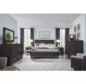 Timberlyn Espresso 8 Drawer Dresser with Rectangular Mirror