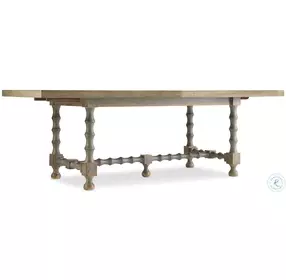 Dolce Vita Natural And Time Worn Gray 84" Trestle Extendable Dining Room Set