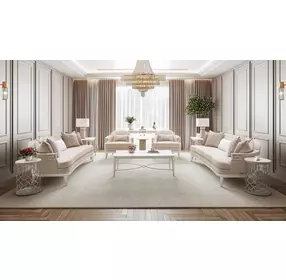 La Marisia Creamy Pearl Rectangular Console Table