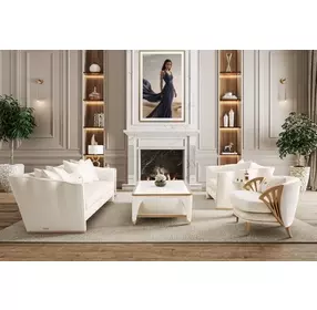 La Terrazza Creamy Pearl Rectangular End Table