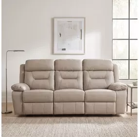 Laconia Latte Double 87" Reclining Sofa