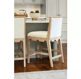 Lanister Brown and Cream Performance Fabric Counter Height Stool
