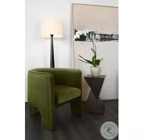 Lansky Olive Velvet Fully Upholstered Barrel Chair
