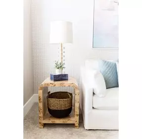 Putnam Brown Square Side Table with 1 Shelf