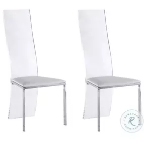 4038 Clear Glass And Chrome 72" Rectangular Dining Room Set with Layla Tall Back Side Chair
