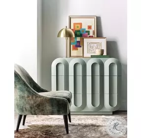 Commerce And Market Blue Green Seafoam Groove 3 Drawer Chest