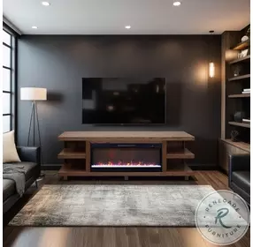 Laurel Canyon Oak Bourbon 82" Fireplace TV Stand