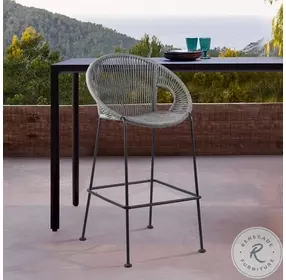 Acapulco Grey Rope 26" Outdoor Counter Height Stool