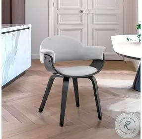 Adalyn Gray Faux Leather And Black Wood Accent Dining Chair