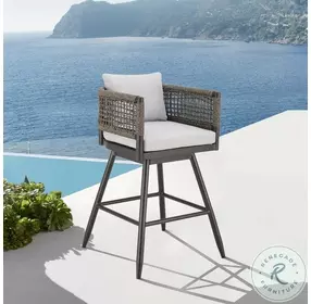 Alegria Light Gray Outdoor Swivel Patio Counter Height Stool