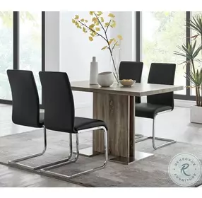 Amanda Black Faux Leather Side Chair Set of 2