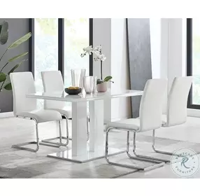 Amanda White Faux Leather Side Chair Set of 2