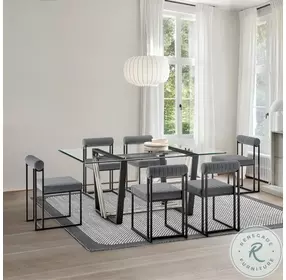 Anastasia Anchor Gray And Brushed Stainless Steel Dining Chair Set Of 2