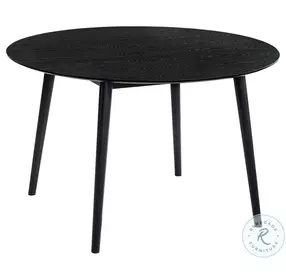 Arcadia Black 48" Round Dining Room Set with Renzo Light Gray Chair