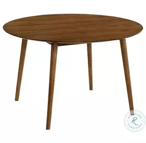 Arcadia Walnut 48" Round Dining Room Set with Talulah Gray Chair