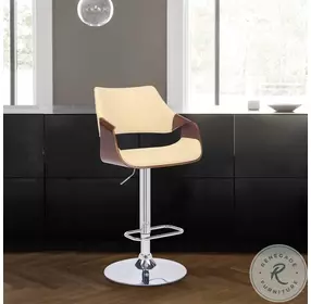 Aspen Cream Adjustable Swivel Bar Stool