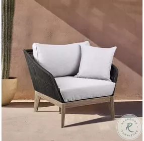 Athos Grey And Light Eucalyptus Wood Outdoor Club Chair