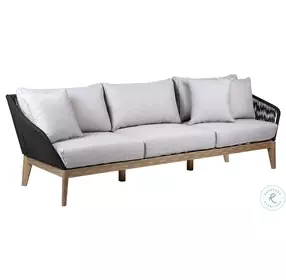 Athos Grey And Light Eucalyptus Wood Outdoor Conversation Set