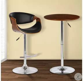 Bentley Walnut Wood Adjustable Height Pub Table