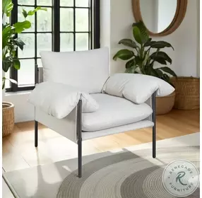 Bloom Soft Oat Performance Fabric Accent Chair
