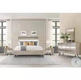 Bridges Two Tone Acacia Wood King Platform Bed