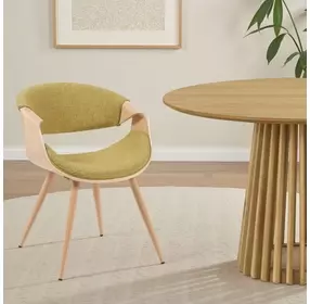 Butterfly Oak and Green Upholstered Dining Chair